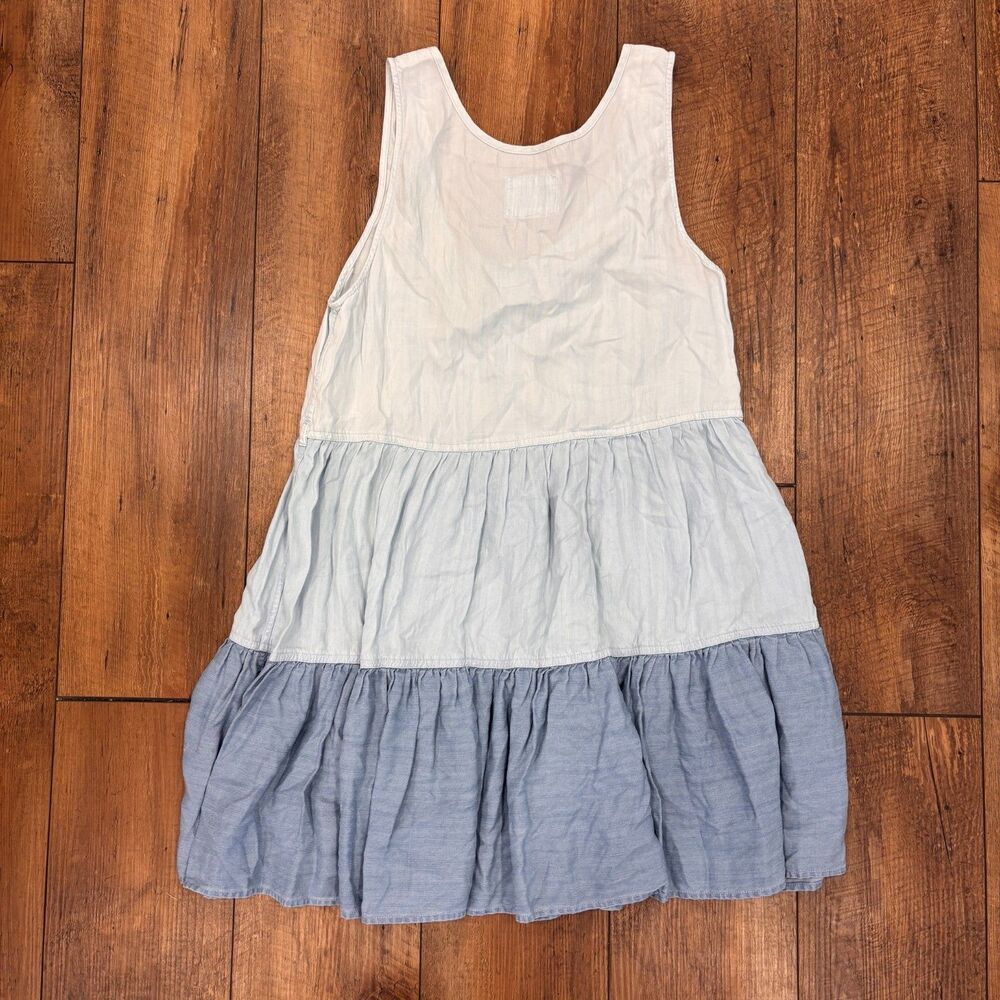 Rails Noelle Ruffle Tiered Sleeveless Baby Doll Chambray Dress Blue Size SP - Picture 4 of 10